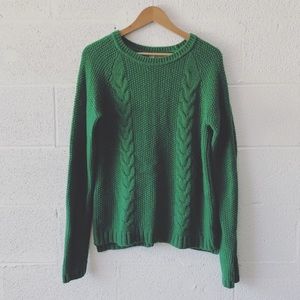 Green Cable Knot Sweater
